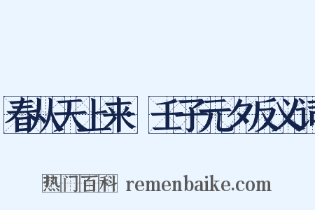春从天上来·壬子元夕反义词是什么意思的图片